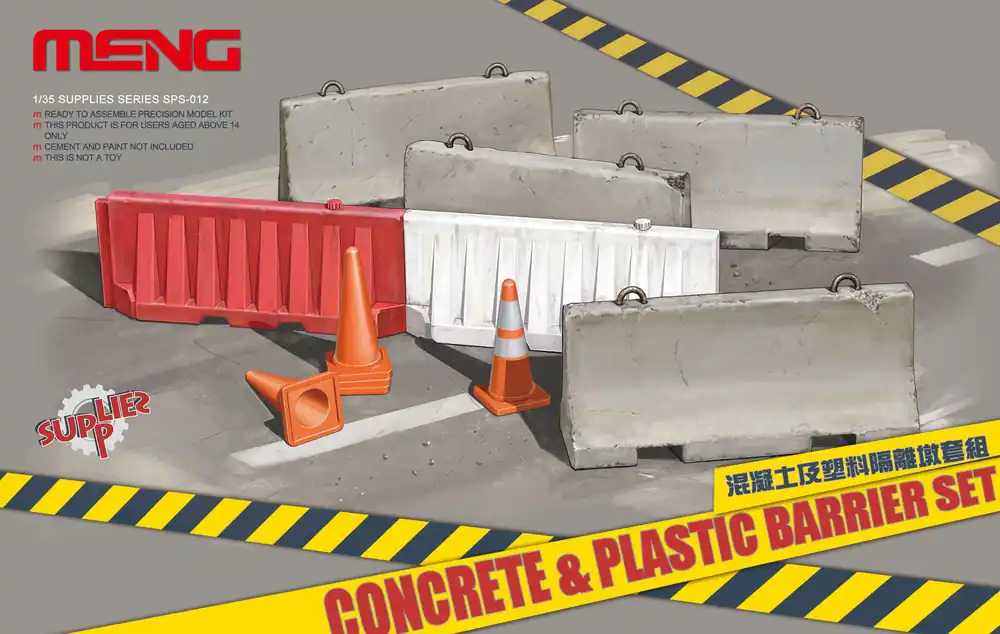 Ensemble de barrières en béton et plastique 1/35 - Meng SPS-012 Bon Marché
