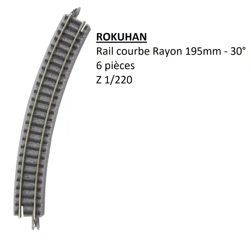 6 rails, courbe R 195-30°, R032 - ROKUHAN R032 - Z 1/220 Pas Cher