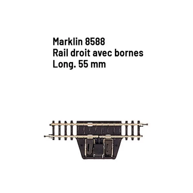 Solde Rail droit de coupure avec bornes 55 mm - Z 1/220 - MARKLIN 8588