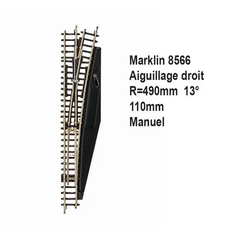 Rail aiguillage droit R 490, 110mm, 13 degrès manuel -Z 1/220-MARKLIN 8566 Nouvel Arrivage