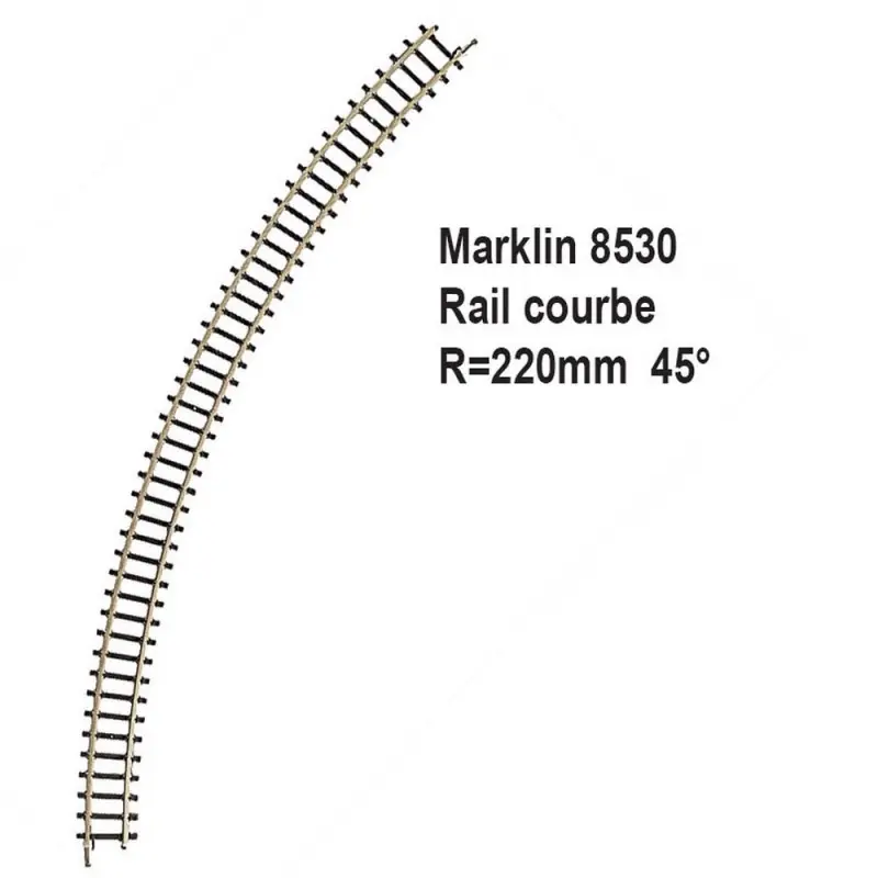 Vente Directe Rail courbe R220mm 45 degrès-Z 1/220-MARKLIN 8530