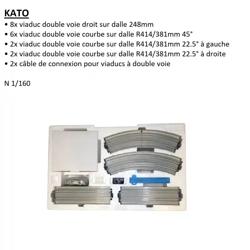 Jeu de variante V13, viaduc à double voie, Unitrack - KATO 20-872 - N 1/160 Soldes