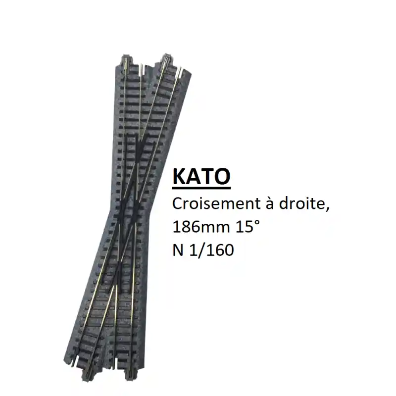 Prix Choc Croisement à droite, 186mm 15°, Unitrack - KATO 20-301 - N 1/160