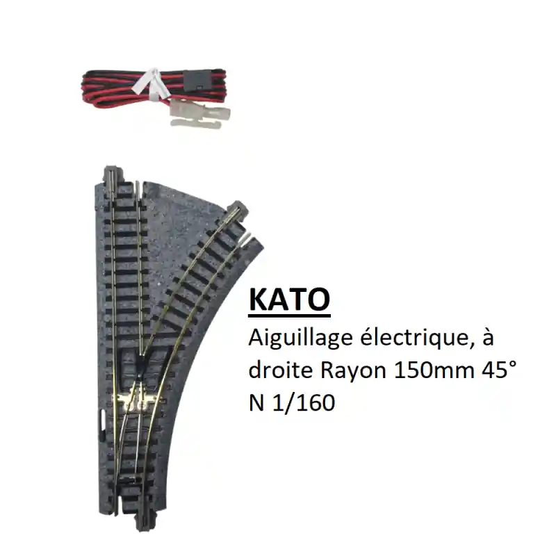 Offre Limitée Aiguillage électrique à droite, R150-45°, Unitrack - KATO 20-241 - N 1/160