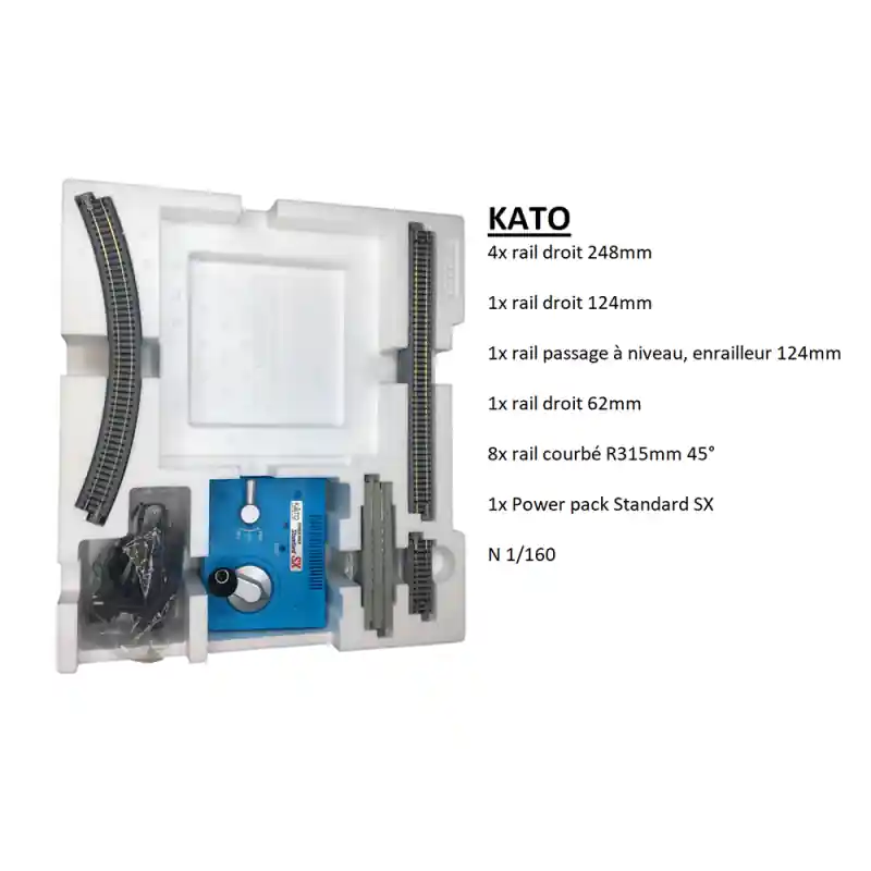 Master Set M1 de rail piste ovale, avec Kato power pack SX, Unitrack - KATO 20-852 - N 1/160 Populaire