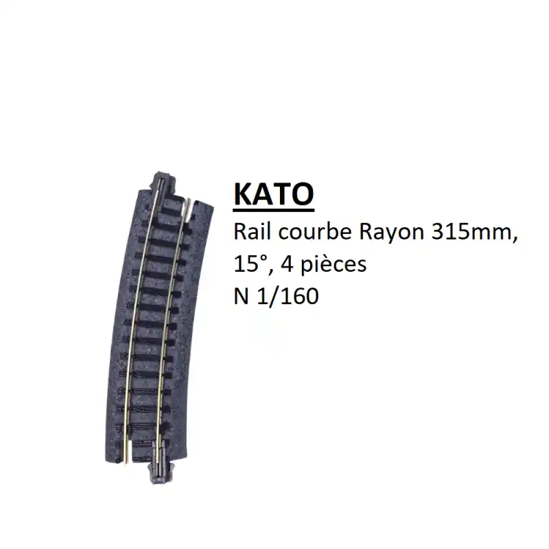 Offre Du Jour 4 rails courbes R 315-15°, R12 - KATO 20-121 - N 1/160