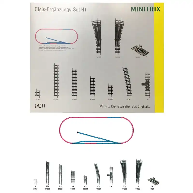 Coffret de Rails complémentaires H1-N 1/160-MINITRIX 14311 Prix Promo