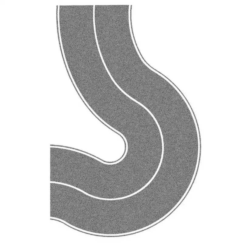 Vente Directe 2 Feuilles de route courbe 40mm souples et autocollantes-N 1/160-NOCH 34204