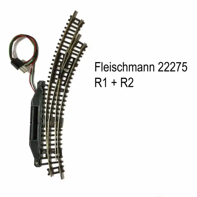 Rail aiguillage courbe droit électrique R1 et R2-N-1/160-FLEISCHMANN 22275 Prix Promo