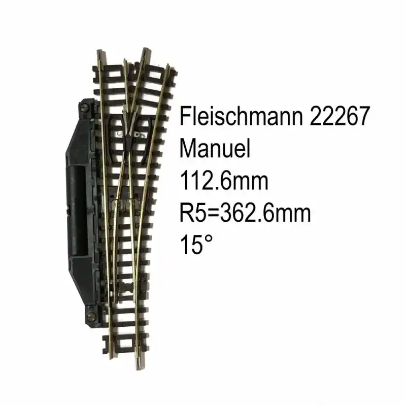 Commander Maintenant Rail aiguillage droit droit manuel 112.6mm-N-1/160-FLEISCHMANN 22267