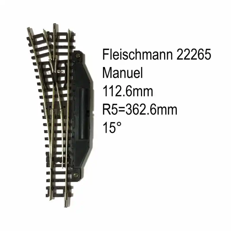Rail aiguillage droit gauche manuel 112.6mm-N-1/160-FLEISCHMANN 22265 Soldes