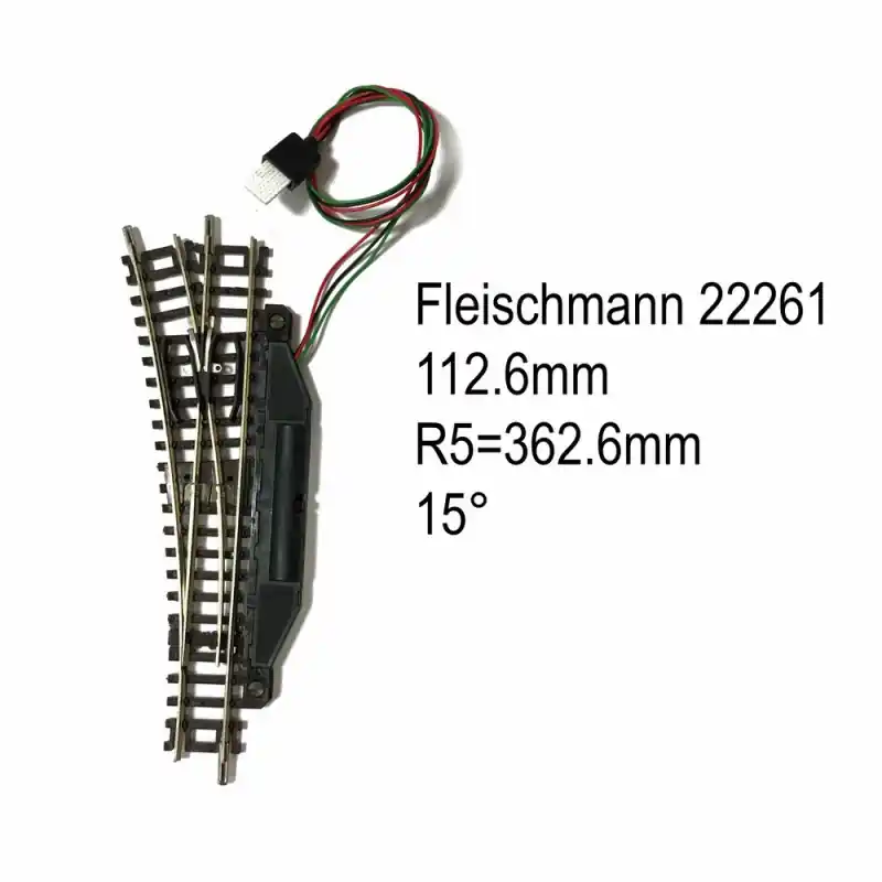 Nouvel Arrivage Rail aiguillage droit gauche électrique 112.6mm-N-1/160-FLEISCHMANN 22261