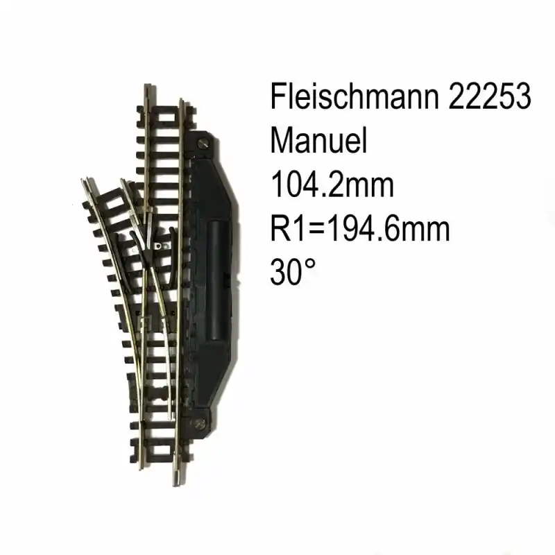 Meilleur Choix Rail aiguillage droit gauche manuel 104.2mm-N-1/160-FLEISCHMANN 22253