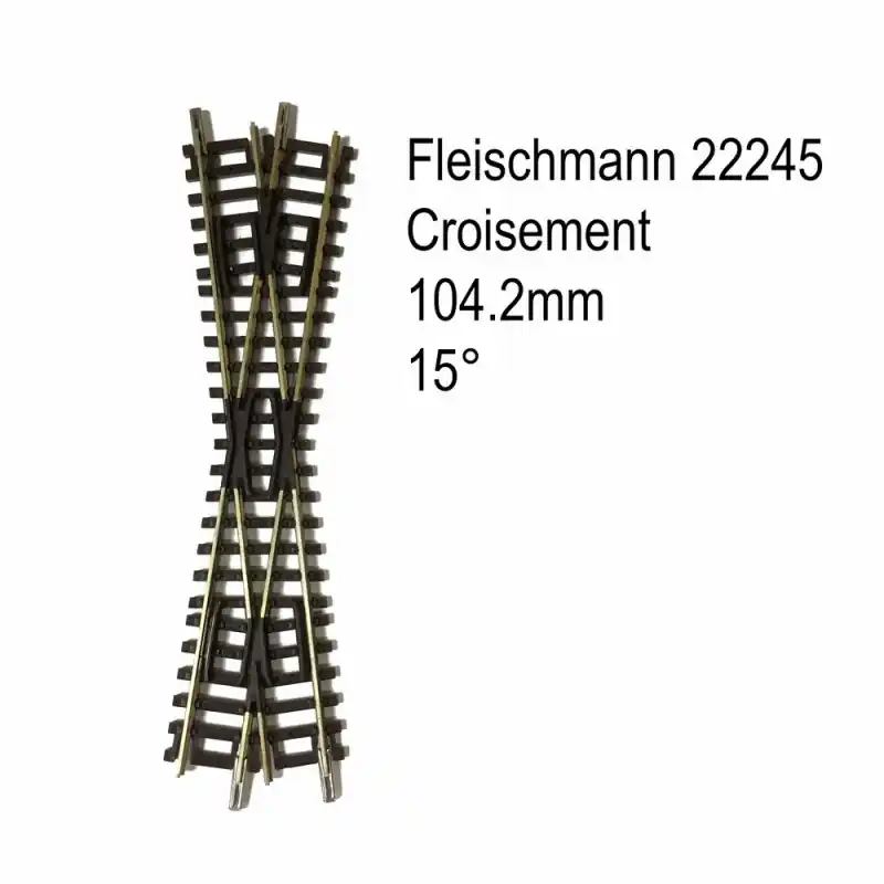 Rail croisement 104.2mm 15 degrés-N-1/160-FLEISCHMANN 22245 Prix Promo