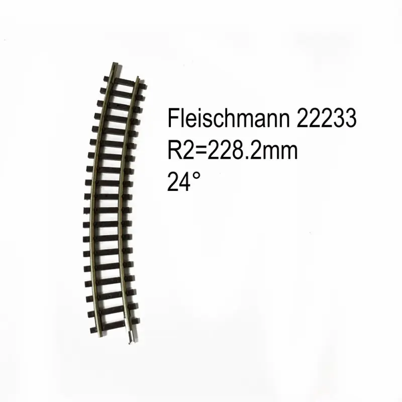 Rail courbe R2 228.2mm 24 degrés-N-1/160-FLEISCHMANN 22233 Retour Gratuit