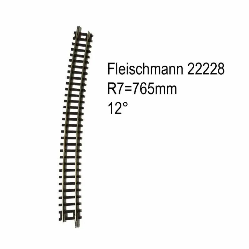 Rail courbe R7 765mm 12 degrés-N-1/160-FLEISCHMANN 22228 Prix Choc