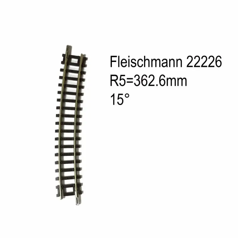 Rail courbe R5 362.6mm 15 degrés-N-1/160-FLEISCHMANN 22226 Meilleur Prix