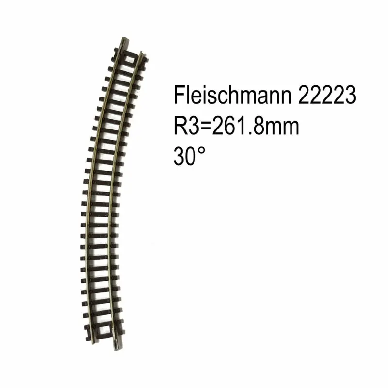 Soldes Rail courbe R3 261.8mm 30 degrés-N-1/160-FLEISCHMANN 22223
