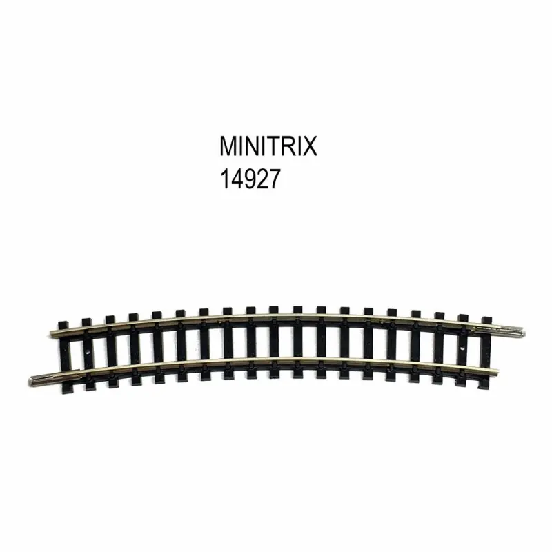 Rail courbe R4 362.6mm 15 degrés -N-1/160-MINITRIX 14927 Soldes