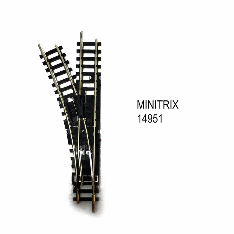 Meilleur Choix Aiguillage droit gauche R1ou R2 de 30 ou 6 degrés -N-1/160-MINITRIX 14951