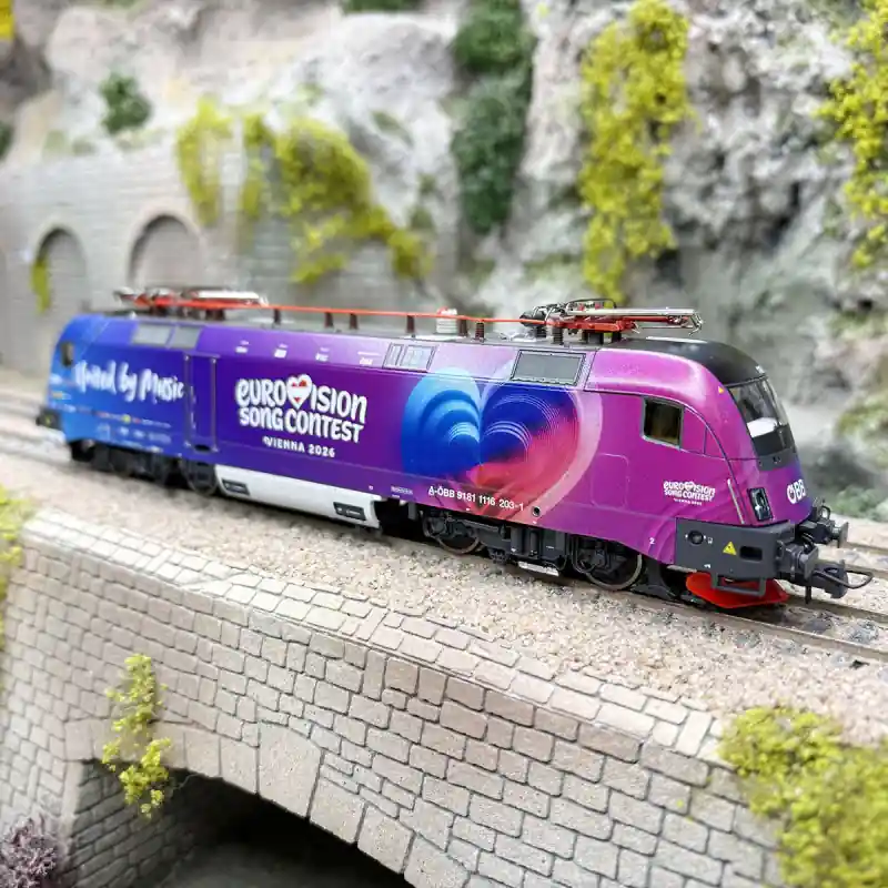 Locomotive électrique 1116 203-1 «Eurovision Song Contest 2026», ÖBB, Ep. VI - ROCO 75100240 - HO 1/87 - DCC Son Jusqu'à Épuisement Des Stocks