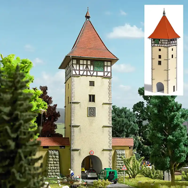 Acheter Direct Tour d‘enceinte avec porte d‘accès - BUSCH 1596 - HO 1/87