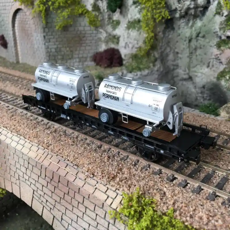 Wagon UFR Bi Porteur SNCF Ep III -HO 1/87-REE WB615 Commander Vite
