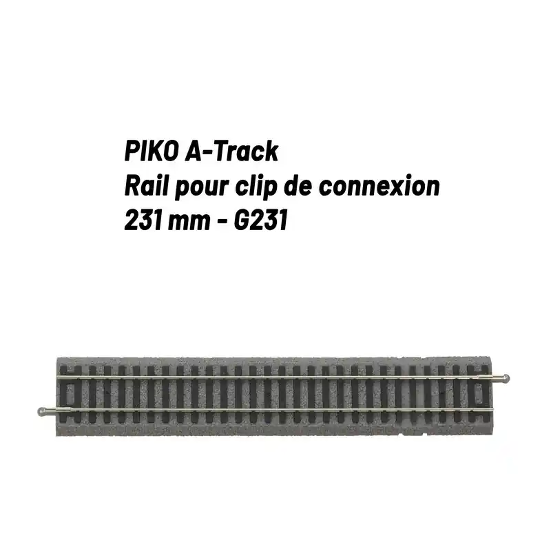 Vente Directe Rail pour clip de connexion 231 mm avec ballast-HO 1/87-PIKO 55406