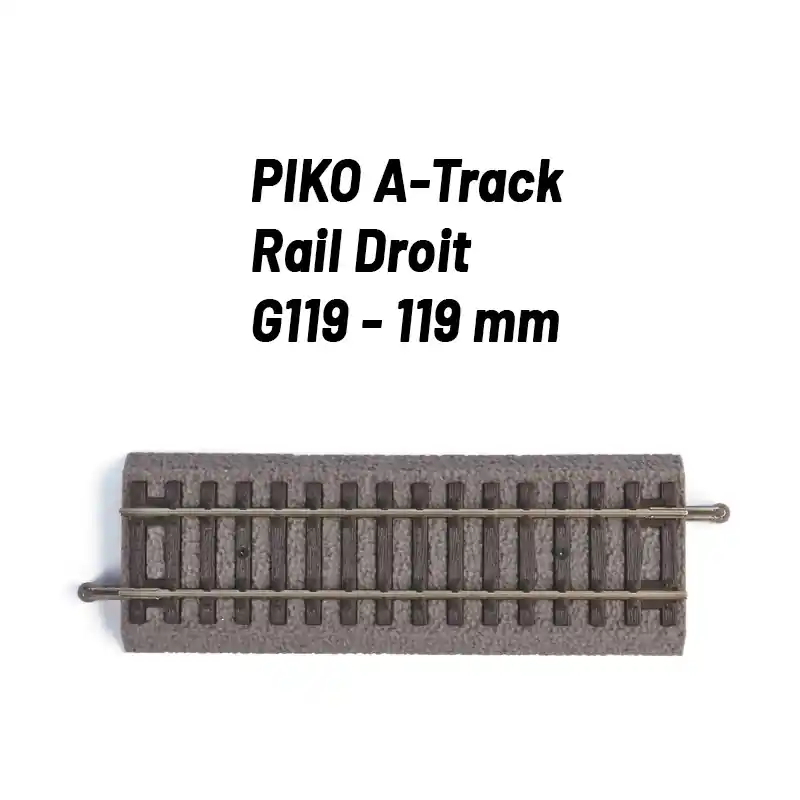 Rail Droit 119 mm avec ballast-HO 1/87-PIKO 55402 Vente Flash