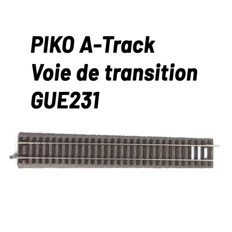 Marque Rail droit de transition 231 mm standard vers ballast-HO 1/87-PIKO 55434