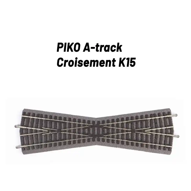 Croisement 15° avec ballast-HO 1/87-PIKO 55440 Bon Marché