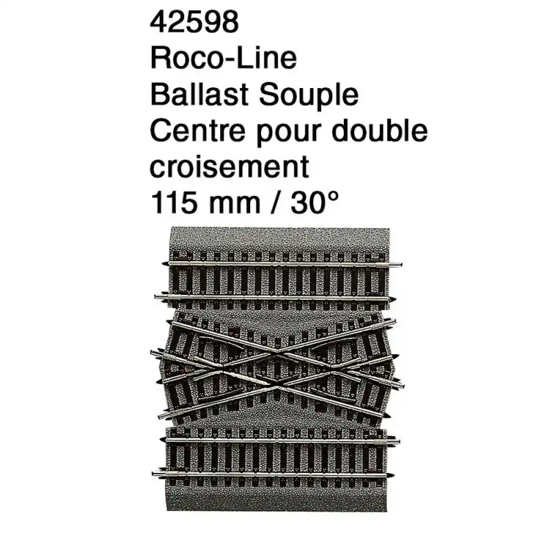 Centre pour double croisement 30° Ballast Souple-HO 1/87-ROCO 42598 Prix Bas
