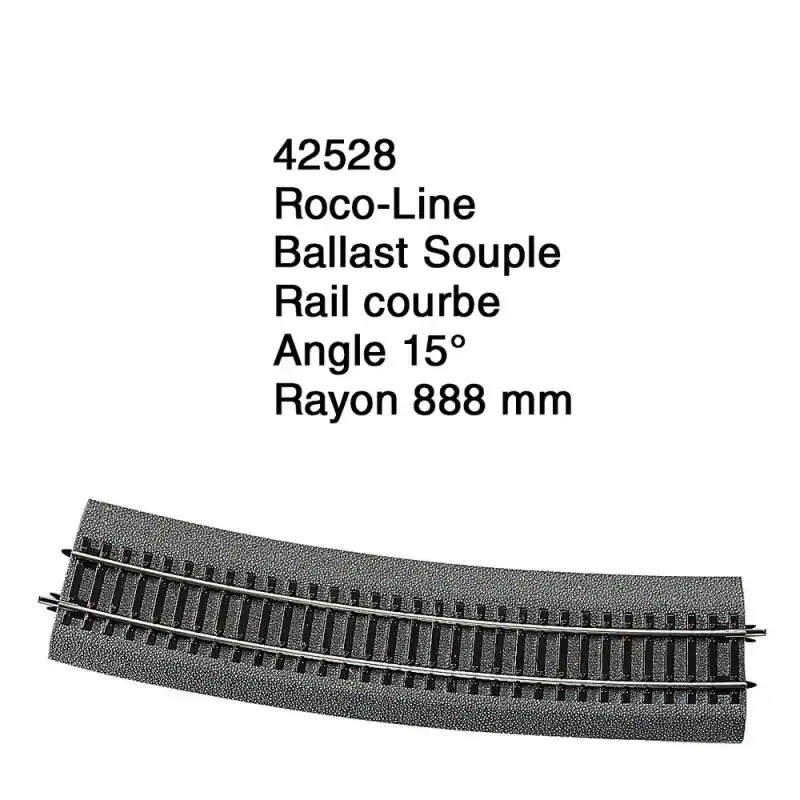 Must-Have Rail courbe R 888 mm Ballast Souple-HO 1/87-ROCO 42528