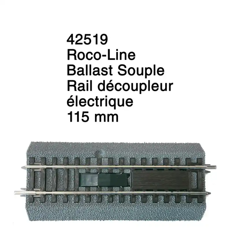 Rail découpleur électrique 115 mm Ballast Souple-HO 1/87-ROCO 42519 Expédié Aujourd'hui