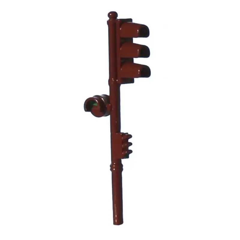 Feu tricolore simple marron-Rouge-HO 1/87-SAI 1011R Promotion Saisonnière