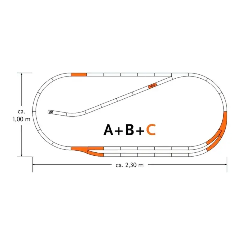 Prix Réduit Coffret de rails Geoline C -HO-1/87-ROCO 61102