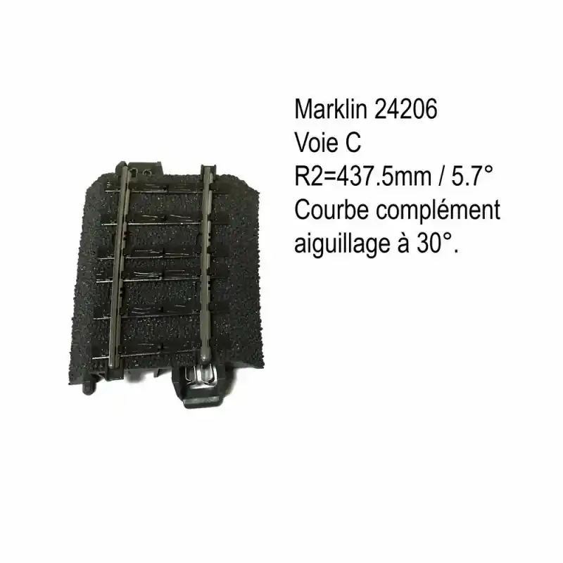 Rail courbe R2 - 437.5mm 5.7 degrés voie C-HO-1/87-MARKLIN 24206 Commander Maintenant