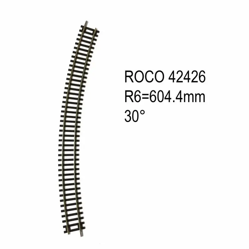 Meilleur Choix Rail courbe R6 604.4mm 30 degrés code 83 -HO-1/87-ROCO 42426