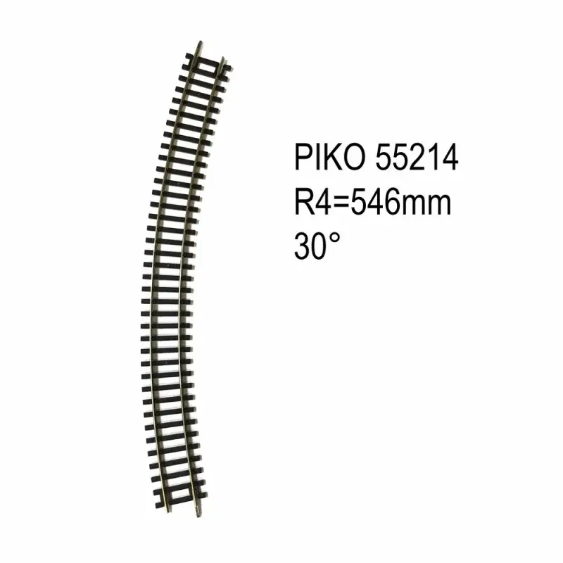 Rail courbe R4 546mm 30 degres code 100 -HO-1/87-PIKO 55214 Pas Cher
