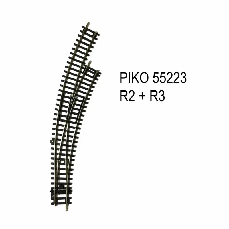 Nouvelle Collection Rail aiguillage courbe droit R2 et R3 code 100 -HO-1/87-PIKO 55223