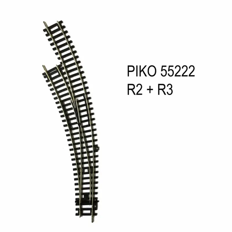 Rail aiguillage courbe gauche R2 et R3 code 100 -HO-1/87-PIKO 55222 Nouvel Arrivage