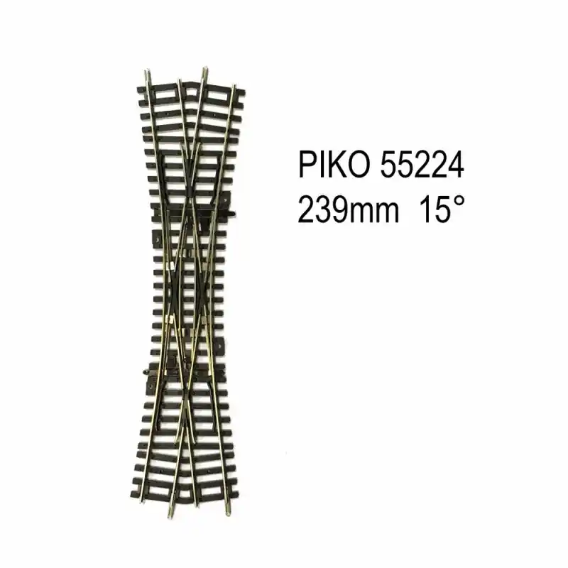Populaire Rail traverse de jonction double 239mm 15 degrés code 100 -HO-1/87-PIKO 55224