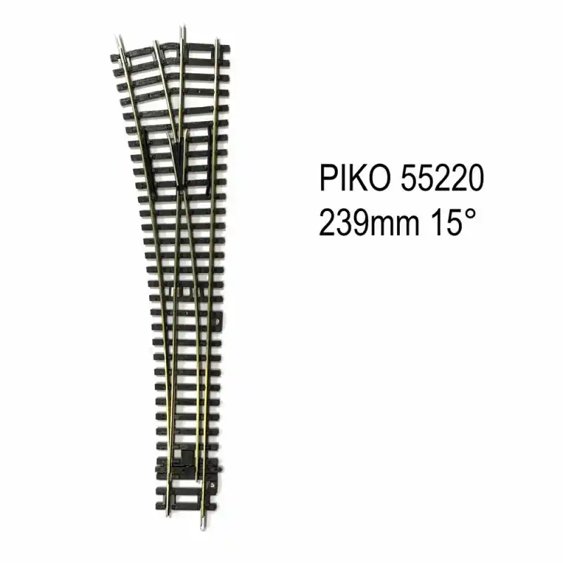 Rail aiguillage droit gauche 239mm R9 15 degrés code 100 -HO-1/87-PIKO 55220 Livraison Express