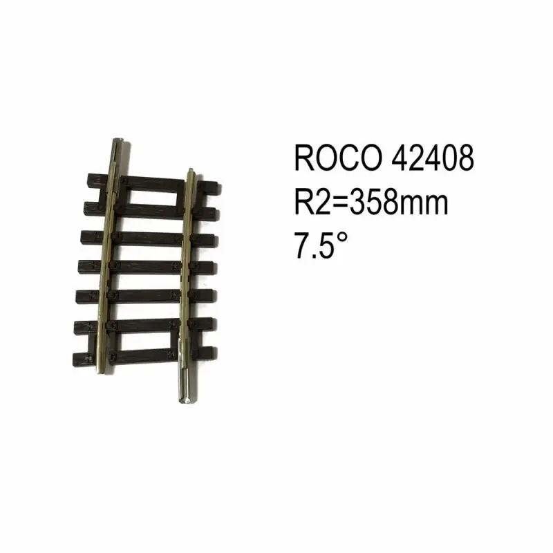 Rail courbe R2 358mm 7.5 degrés code 83 -HO-1/87-ROCO 42408 Affaire À Saisir