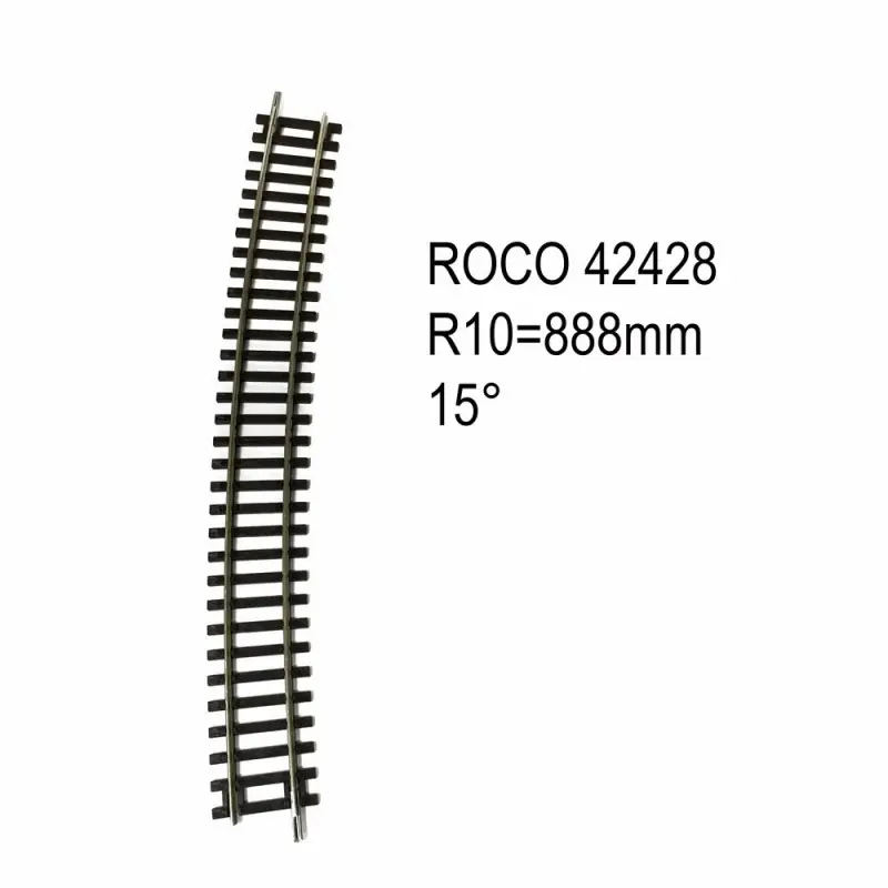 Acheter En Ligne Rail courbe R10 888mm 15 degrés code 83 -HO-1/87-ROCO 42428