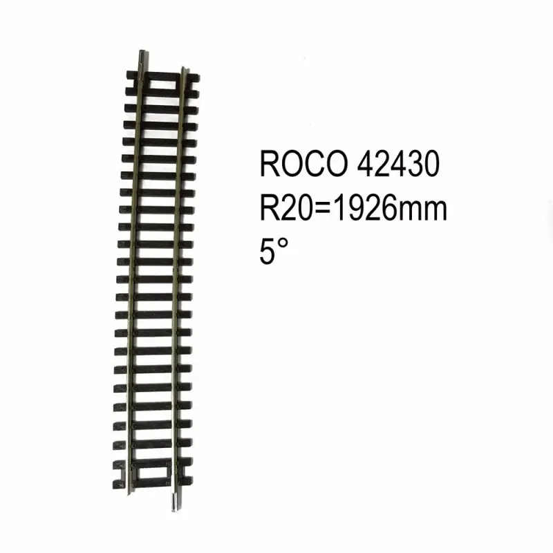Rail courbe R20 1962mm 5 degrés code 83 -HO-1/87-ROCO 42430 Offre Du Jour