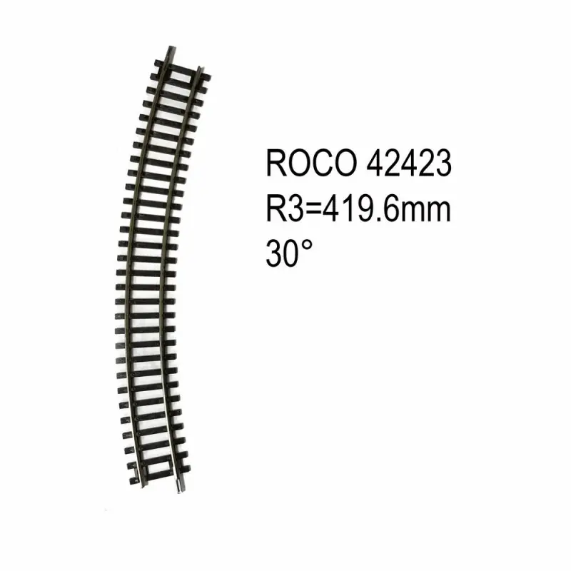 Rail courbe R3 419.6mm 30 degrés code 83 -HO-1/87-ROCO 42423 Prix Choc