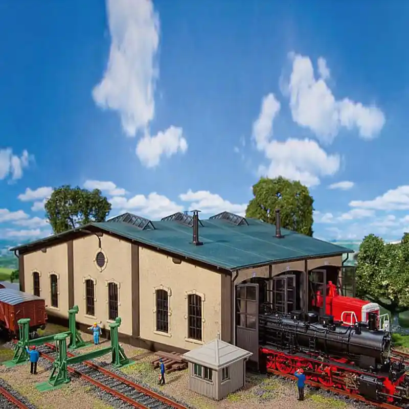 Rotonde pour 3 locomotives avec accessoires-HO-1/87-FALLER 120277 Bon Marché