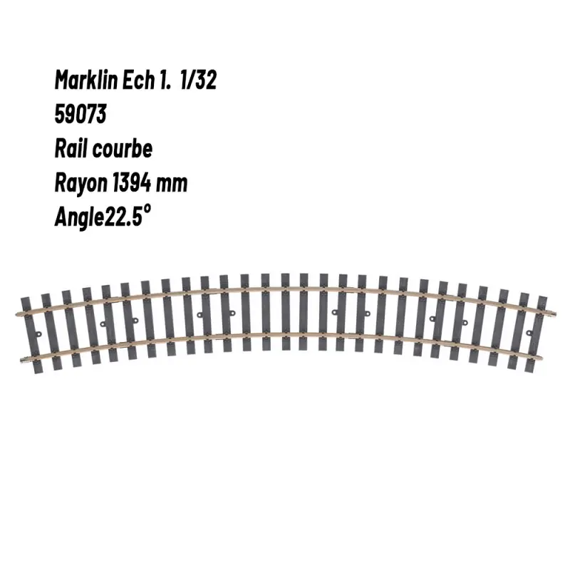 Rail courbe Rad. 1394 mm 22.5°-1 1/32-MARKLIN 59073 Commander Vite