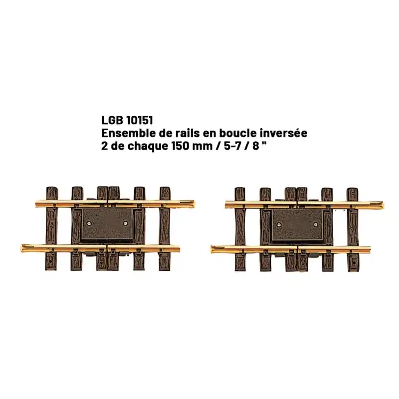 2 rails 150 mm pour boucle de retournement train de jardin -G-1/22.5-LGB 10151 Achetez Aujourd'hui